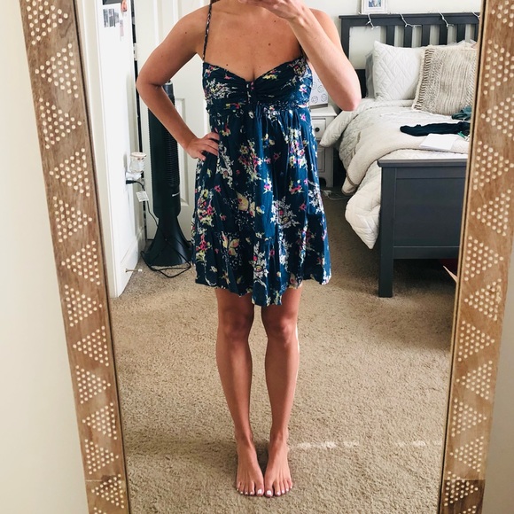 Abercrombie & Fitch Navy Floral Summer Dress - Picture 1 of 3